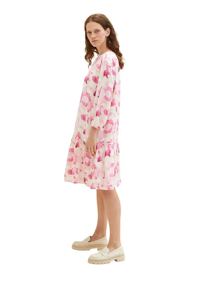 Kleid in Pink/ Creme