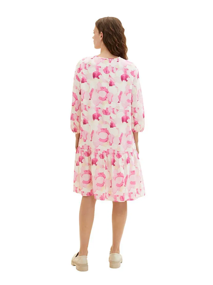 Kleid in Pink/ Creme