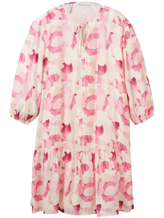 Kleid in Pink/ Creme