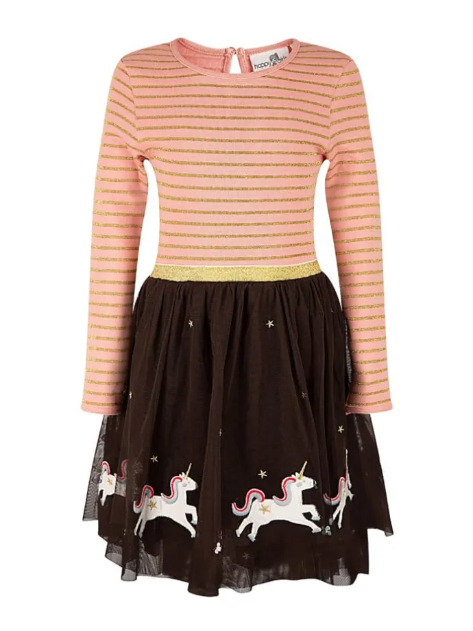 Kleid in Rosa/ Braun