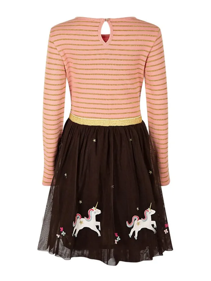 Kleid in Rosa/ Braun