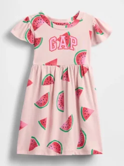Kleid in Rosa/ Rot/ Grün
