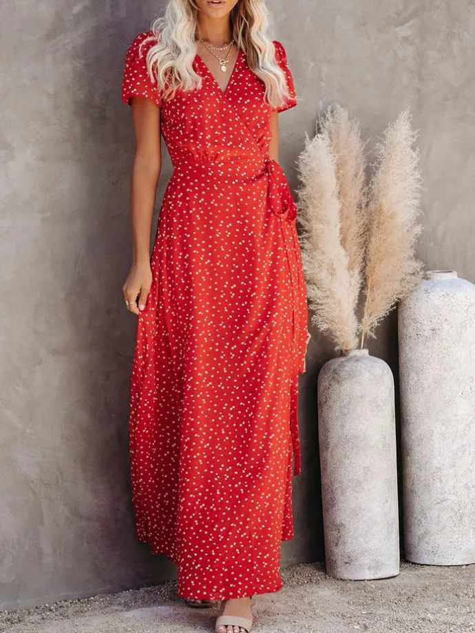 Kleid in Rot/ Weiß