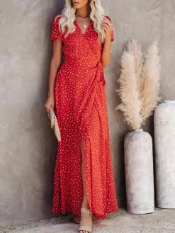 Kleid in Rot/ Weiß