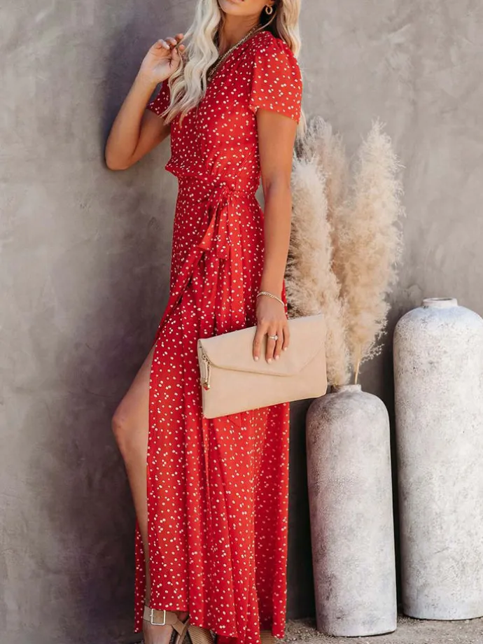 Kleid in Rot/ Weiß