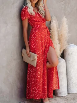 Kleid in Rot/ Weiß