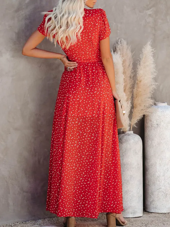 Kleid in Rot/ Weiß