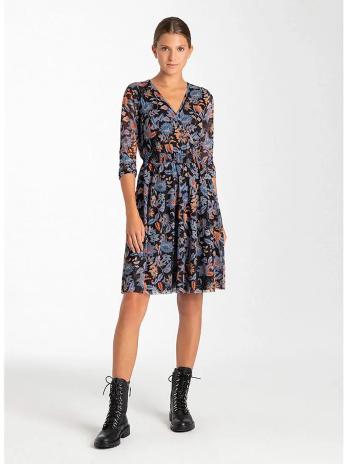 Kleid in Schwarz/ Blau