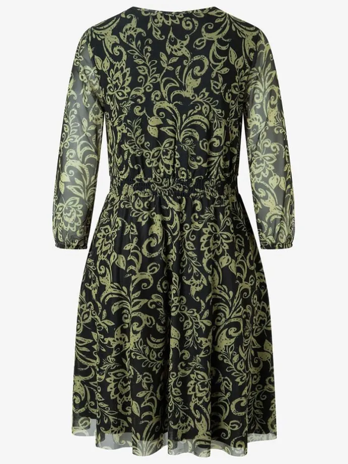 Kleid in Schwarz/ Grün