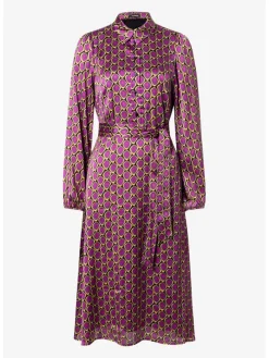 Kleid in Schwarz/ Lila/ Gold