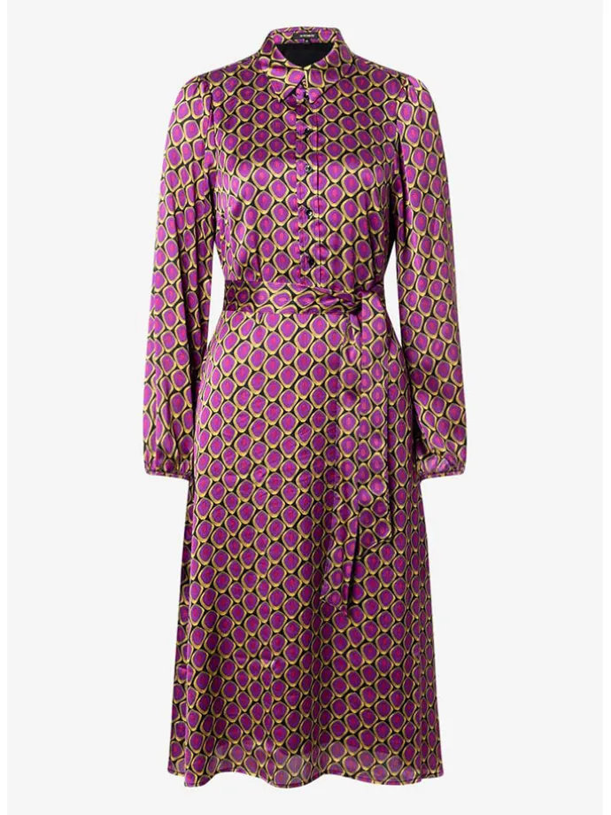 Kleid in Schwarz/ Lila/ Gold