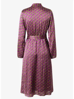 Kleid in Schwarz/ Lila/ Gold