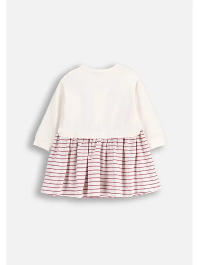 Kleid mit langen Ärmeln in ecru