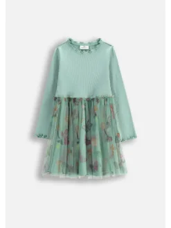 Kleid mit langen Ärmeln in grün