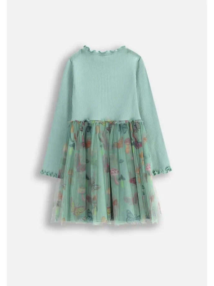 Kleid mit langen Ärmeln in grün