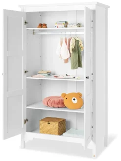 Kleiderschrank "Chalet" in Weiß - (B)103 x (H)185 x (T)58 cm