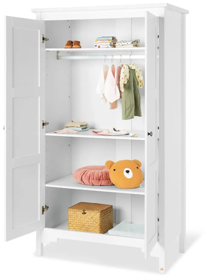 Kleiderschrank "Chalet" in Weiß - (B)103 x (H)185 x (T)58 cm