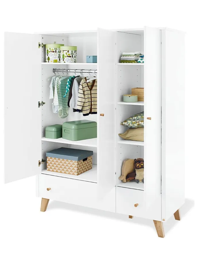 Kleiderschrank "Pan" in Weiß - (B)145 x (H)185 x (T)56 cm