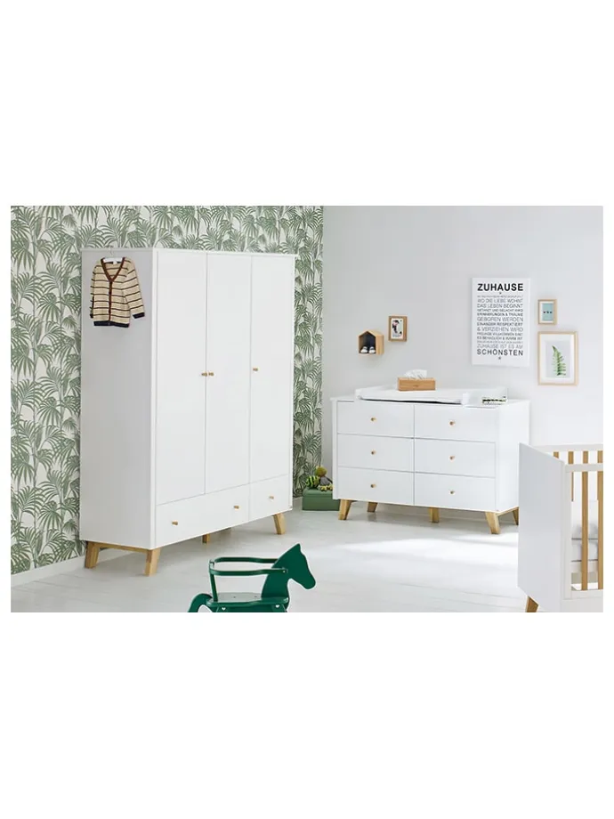 Kleiderschrank "Pan" in Weiß - (B)145 x (H)185 x (T)56 cm