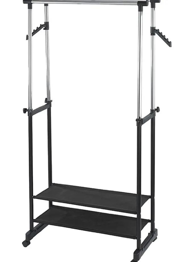 Kleiderstange "All In" in Schwarz/ Chrom - (B)89,5 x (H)169 x (T)43 cm