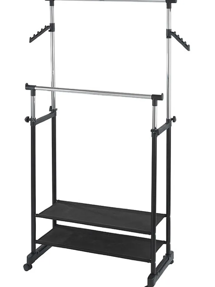 Kleiderstange "All In" in Schwarz/ Chrom - (B)89,5 x (H)169 x (T)43 cm