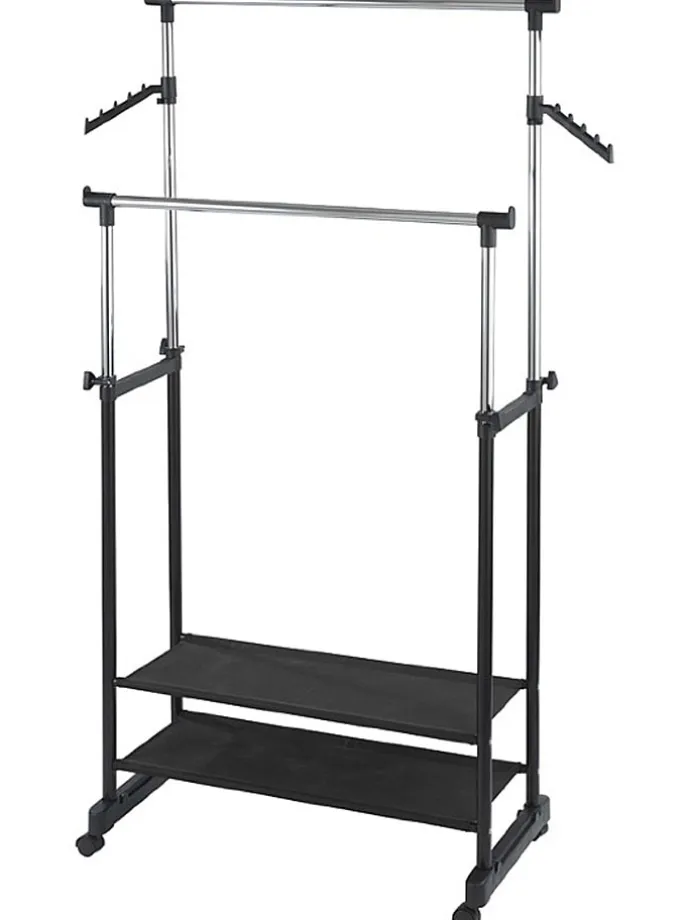 Kleiderstange "All In" in Schwarz/ Chrom - (B)89,5 x (H)169 x (T)43 cm