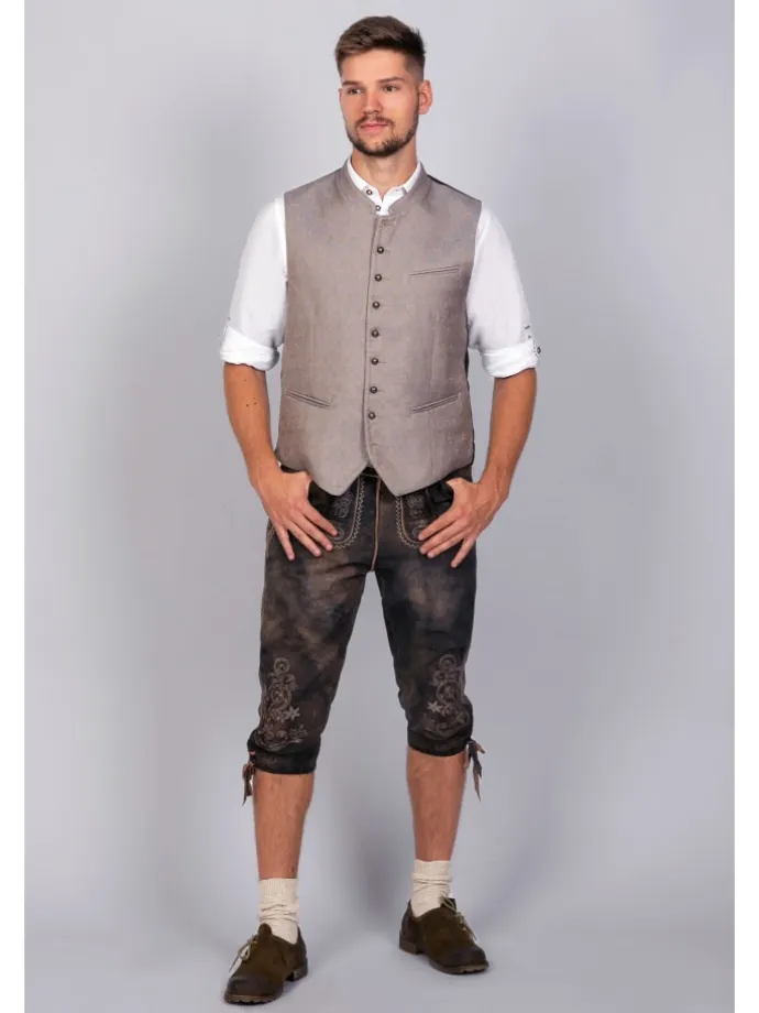 Kniebund Wildbock Lederhose Alex in dunkelbraun