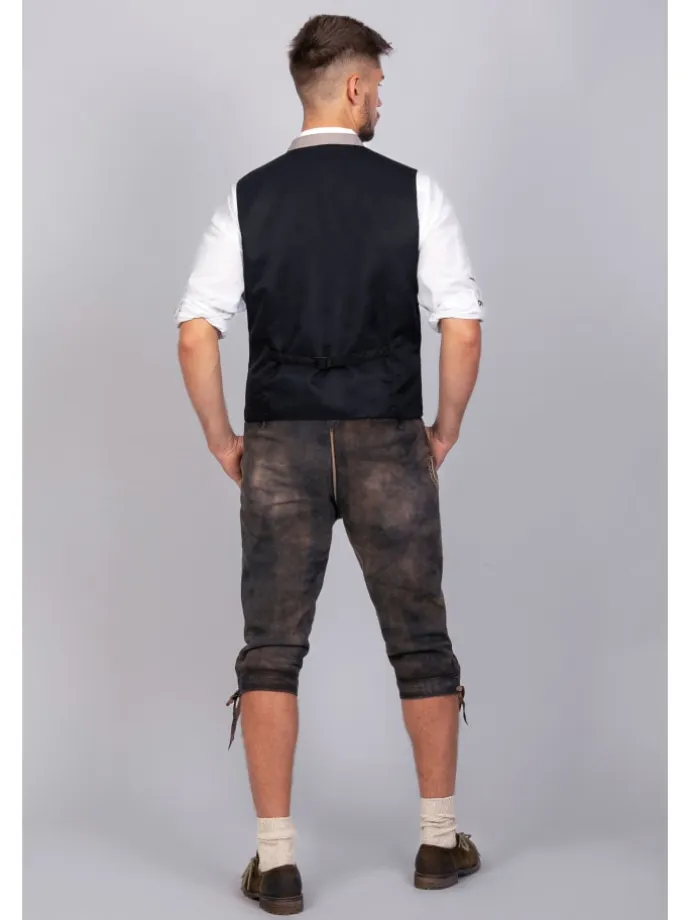Kniebund Wildbock Lederhose Alex in dunkelbraun