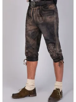 Kniebund Wildbock Lederhose Alex in dunkelbraun