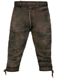 Kniebund Wildbock Lederhose Alex in dunkelbraun