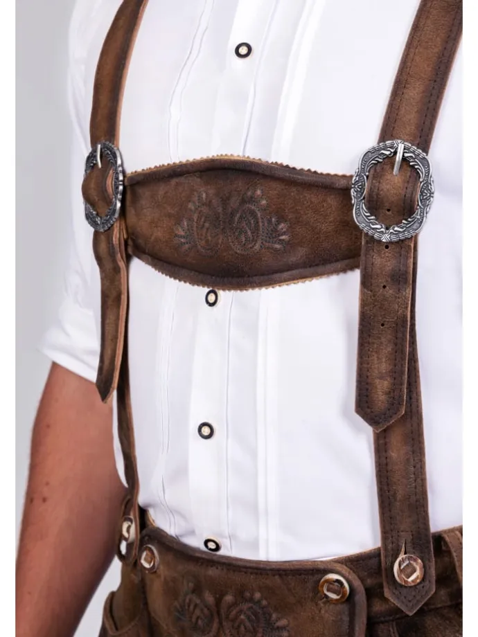 Kniebund Wildbock Lederhose Jan in dunkelbraun