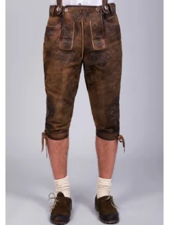 Kniebund Wildbock Lederhose Jan in dunkelbraun