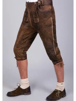 Kniebund Wildbock Lederhose Jan in dunkelbraun