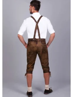 Kniebund Wildbock Lederhose Jan in dunkelbraun