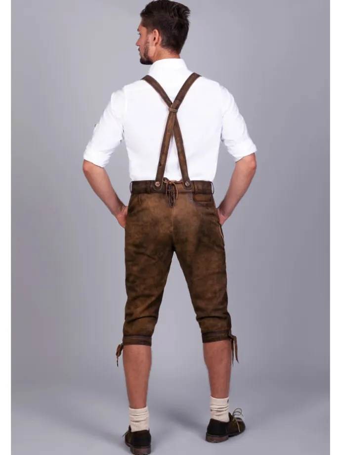 Kniebund Wildbock Lederhose Jan in dunkelbraun