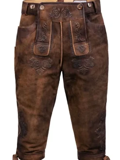 Kniebund Wildbock Lederhose Jan in dunkelbraun