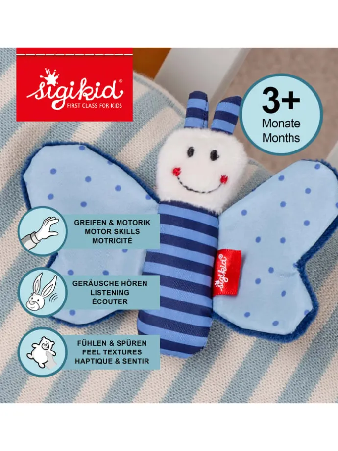 Knister-Greifling Schmetterling RedStars in blau