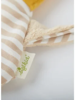 Knister-Schnuffeltuch mit Buchenholzring Green in mehrfarbig