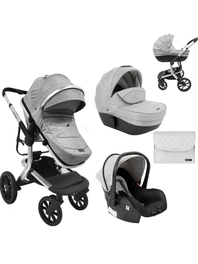 Kombikinderwagen Irene 3 in 1 in grau