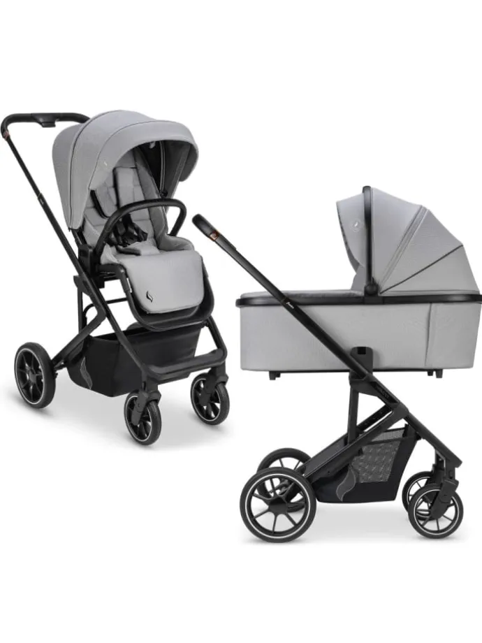 Kombi-Kinderwagen Juntos bis 22 kg belastbar in grau,schwarz