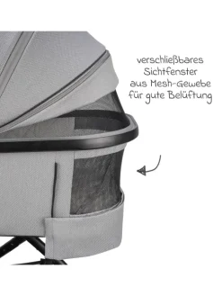 Kombi-Kinderwagen Juntos bis 22 kg belastbar in grau,schwarz