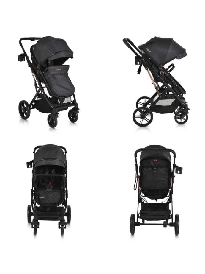 Kombikinderwagen Rafaello 2in1 in schwarz