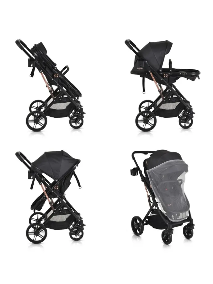 Kombikinderwagen Rafaello 2in1 in schwarz