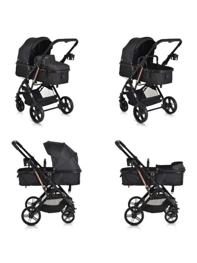 Kombikinderwagen Rafaello 2in1 in schwarz