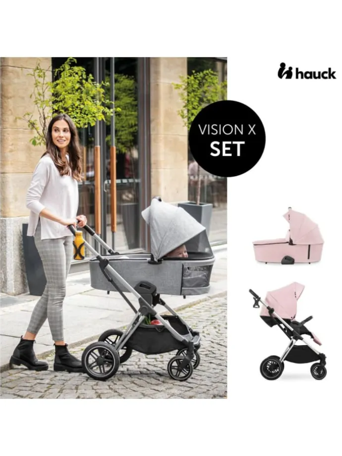 Kombi-Kinderwagen Vision X Silver (Sportwagen in grau,rosa