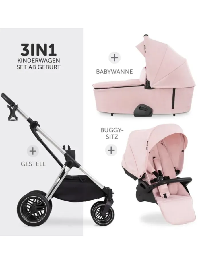 Kombi-Kinderwagen Vision X Silver (Sportwagen in grau,rosa