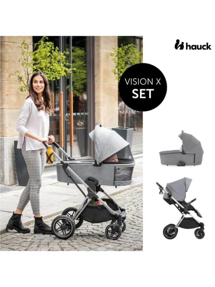 Kombi-Kinderwagen Vision X Duoset Black (Sportwagen in grau