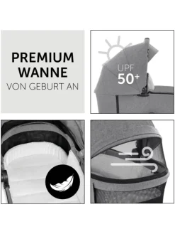 Kombi-Kinderwagen Vision X Duoset Black (Sportwagen in grau