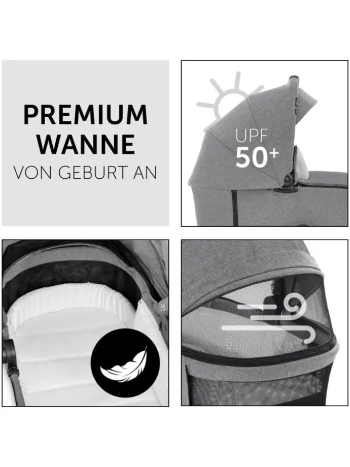 Kombi-Kinderwagen Vision X Duoset Black (Sportwagen in grau