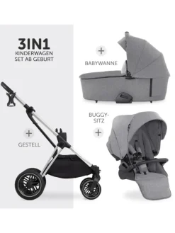 Kombi-Kinderwagen Vision X Duoset Silver in schwarz,grau